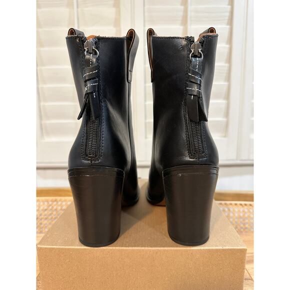 Sarto By Franco Sarto A-Germaine Ankle Boot Black Leather Size 11 Sleek Western - Picture 10 of 12